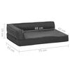 vidaXL Colch&oacute;n para cama de perro ergon&oacute;mico gris oscuro 75x53 cm