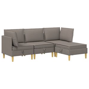 vidaXL Juego de sof&aacute; modular con almacenamiento 4 uds. Topo Tela