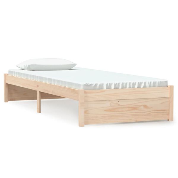 vidaXL Estructura cama individual sin colch&oacute;n madera maciza 75x190 cm