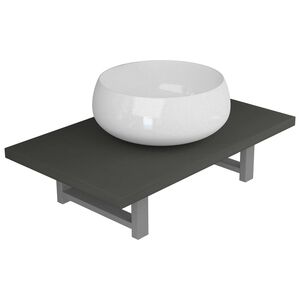 vidaXL Conjunto de muebles de ba&ntilde;o 2 piezas cer&aacute;mica gris