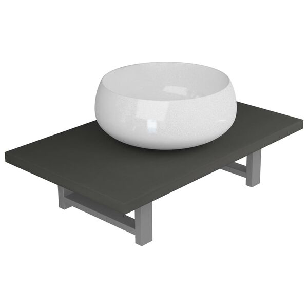 vidaXL Conjunto de muebles de ba&ntilde;o 2 piezas cer&aacute;mica gris