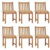 vidaXL Sillas de jard&iacute;n 6 unidades con cojines madera maciza de teca