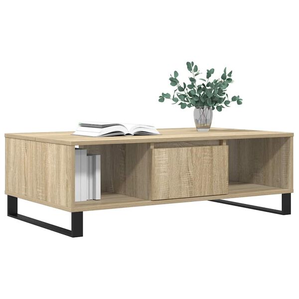 vidaXL Mesa de centro madera de ingeniería roble Sonoma 104x60x35 cm