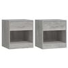 vidaXL Mesitas de noche 2 unidades con caj&oacute;n gris Sonoma