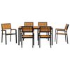 vidaXL Conjunto de Comedor de Jard&iacute;n 7 pcs Negro