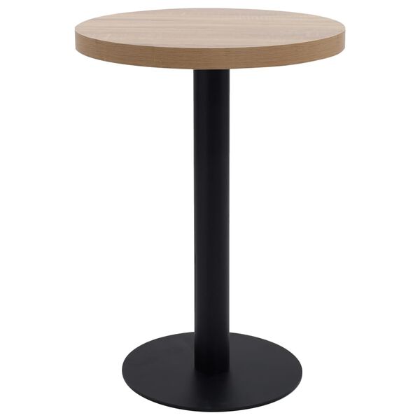 vidaXL Mesa de bistr&oacute; MDF marr&oacute;n claro 60 cm