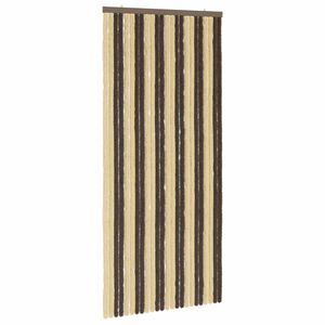vidaXL Cortina de Insectos de Chenilla Marr&oacute;n oscuro y beige