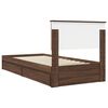 vidaXL Cama con almacenamiento con cabecera Roble Marr&oacute;n 90 x 190 cm