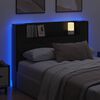 vidaXL Cabecera con LED con estante Roble Negro 140 x 16,5 x 103,5 cm
