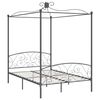 vidaXL Estructura cama con dosel sin colch&oacute;n metal gris 120x200 cm