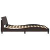 vidaXL Estructura de cama Dover de tela marr&oacute;n oscuro 160x200 cm