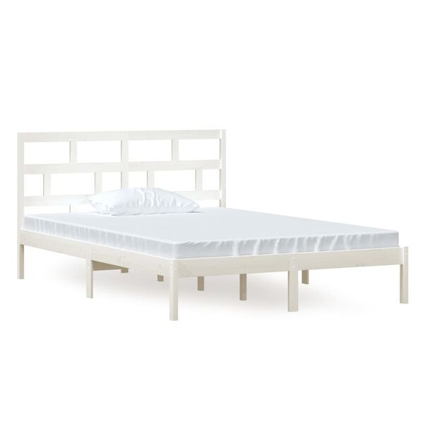 vidaXL Estructura de cama de madera maciza de pino blanco 140x200 cm