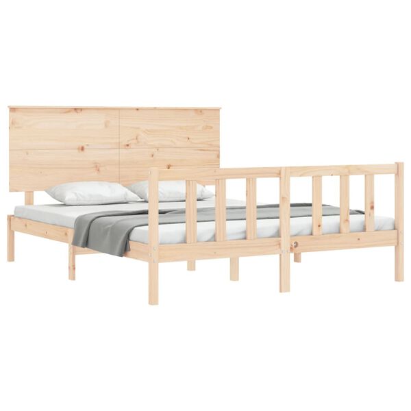 vidaXL Estructura de cama sin colch&oacute;n madera maciza de pino 160x200 cm