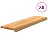 vidaXL Pelda&ntilde;os de escalera 8 uds madera maciza roble marr&oacute;n claro