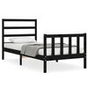 vidaXL Estructura de cama con cabecero madera maciza negro 90x200 cm
