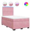 vidaXL Cama box spring con colch&oacute;n terciopelo rosa 120x190 cm