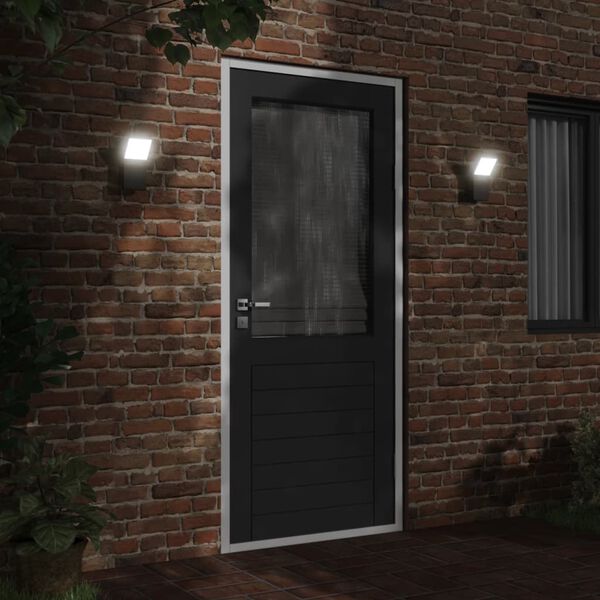 vidaXL L&aacute;mparas de pared LED de exterior 2 uds aluminio fundido negro