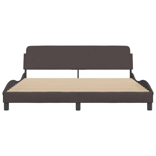 vidaXL Estructura de cama Dover de tela marr&oacute;n oscuro 180x200 cm