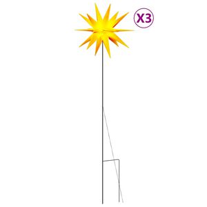 vidaXL L&aacute;mpara de Navidad LED plegable 3 unidades amarillo 57 cm