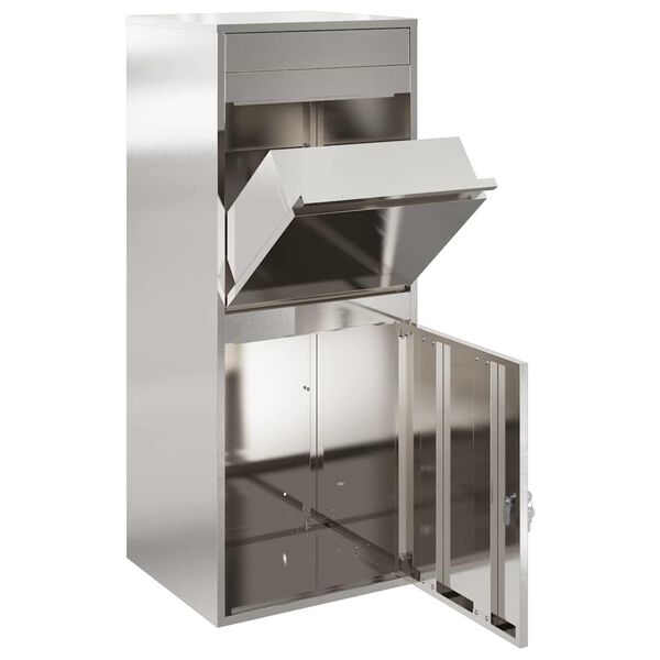 vidaXL Caja de entrega de paquetes con puerta Negro 41 x 38 x 103 cm