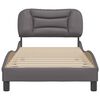 vidaXL Estructura de cama sin colch&oacute;n Hvar cuero sint&eacute;tico gris 90x190 cm