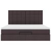 vidaXL Estructura cama otomana colchones tela marr&oacute;n oscuro 200x200cm