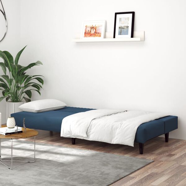 vidaXL Sof&aacute; cama de 2 plazas terciopelo azul