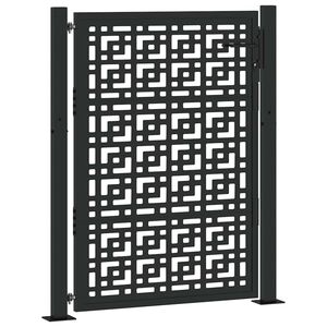 vidaXL Puerta de jardín negra 100x125 cm diseño de cruz de acero