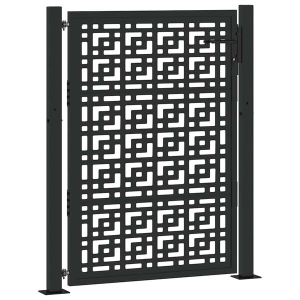 vidaXL Puerta de jardín negra 100x125 cm diseño de cruz de acero