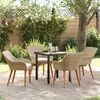 vidaXL Conjunto de Comedor de Jardín 5 pcs Beige ratán sintético