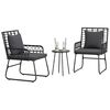 vidaXL Conjunto de Comedor de Jardín 3 pcs Negro y Antracita