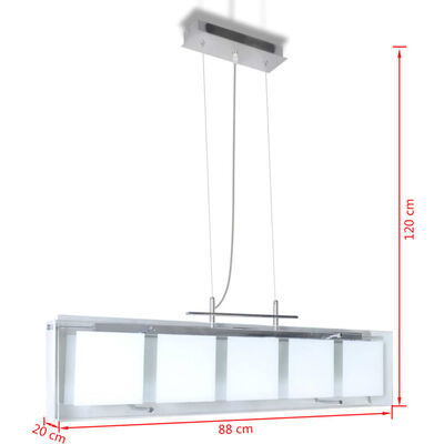Lámpara de techo colgante de vidrio, para el comedor, 5 x E14
