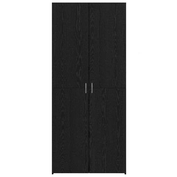 vidaXL Aparador alto 2 pcs Roble Negro 80 x 42 x 185 cm