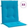vidaXL Coj&iacute;n silla jard&iacute;n respaldo bajo 4 uds tela Oxford azul