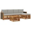 vidaXL Conjunto de sof&aacute;s de exterior 6 pcs Natural y Gris Claro