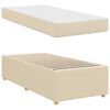 vidaXL Estructura de cama con colch&oacute;n Crema 90 x 200 cm tela