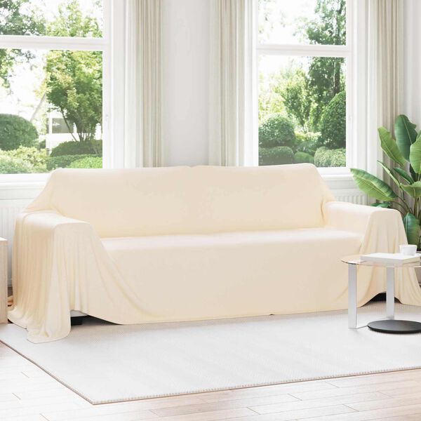 vidaXL Manta Crema 350 x 270 cm Lana