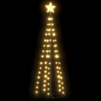 vidaXL Árbol de Navidad forma de cono 70 LED blanco cálido 50x120 cm