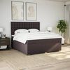vidaXL Cama box spring con colch&oacute;n tela marr&oacute;n oscuro 180x200 cm