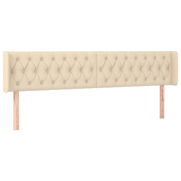 vidaXL Cabecero de tela color crema 203x16x78/88 cm