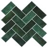 vidaXL Azulejo en espiga 10 pcs Verde oscuro 30 x 30 cm