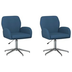 vidaXL Sillas de escritorio giratorias 2 uds. 54 x 58 x 90 cm Azul