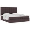 vidaXL Estructura cama otomana colchones tela marr&oacute;n oscuro 200x200cm
