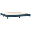 vidaXL Cama box spring colch&oacute;n y LED terciopelo azul oscuro 200x200 cm