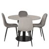 Venture Home Sillas de comedor 2 uds Polar terciopelo gris y negro