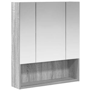 vidaXL Armario con espejo de ba&ntilde;o Gris Sonoma 60 x 14.5 x 70 cm