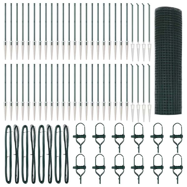 vidaXL Poste de Valla Verde 100 x 0,8 m (malla de 12 x 12 mm)