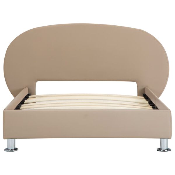vidaXL Estructura cama sin colchón cuero sintético capuchino 100x200cm