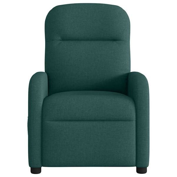 vidaXL Sill&oacute;n reclinable de tela verde oscuro