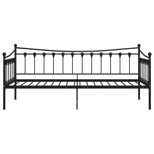vidaXL Estructura de sof&aacute; cama sin colch&oacute;n metal negro 90x200 cm